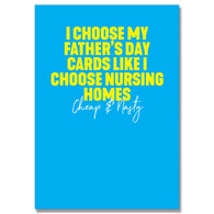Blue Fathers Day Nursing Home Card